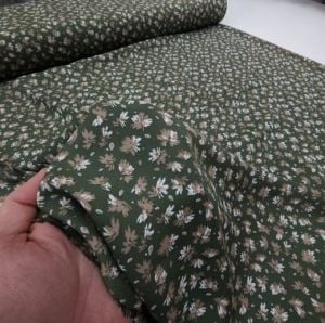 Sonbahar Krep Kumaş Yeşil