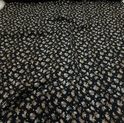 Sonbahar Krep Kumaş Siyah