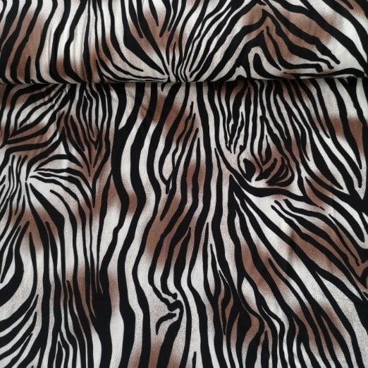 Zebra Desenli Viskon Kumaş