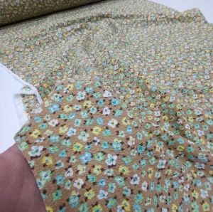 Bej Mutluluk Gofre Kumaş