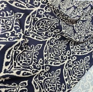 Damask İpek Saten Lacivert