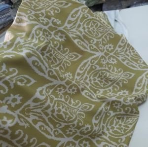 Damask İpek Saten Yağ Yeşili