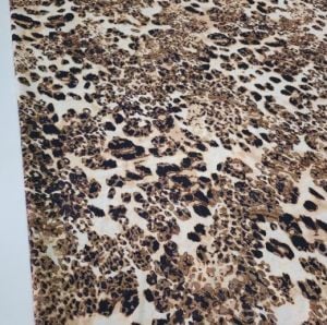 Leopar İpek Saten Kumaş