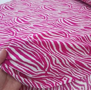 Yeni Sezon Zebra Viskon Kumaş pembe