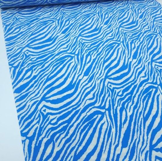 Yeni Sezon Zebra Viskon Kumaş mavi