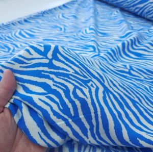 Yeni Sezon Zebra Viskon Kumaş mavi