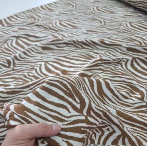 Yeni Sezon Zebra Viskon Kumaş kahverengi