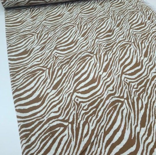 Yeni Sezon Zebra Viskon Kumaş kahverengi