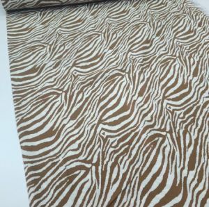 Yeni Sezon Zebra Viskon Kumaş kahverengi