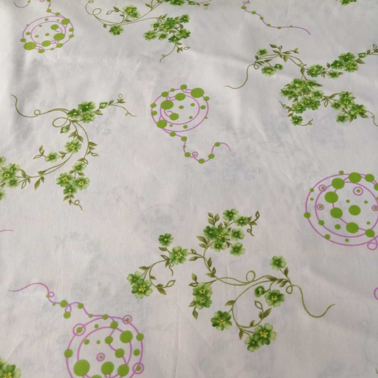 Yeşil Sarmaşıklar Poplin Kumaş