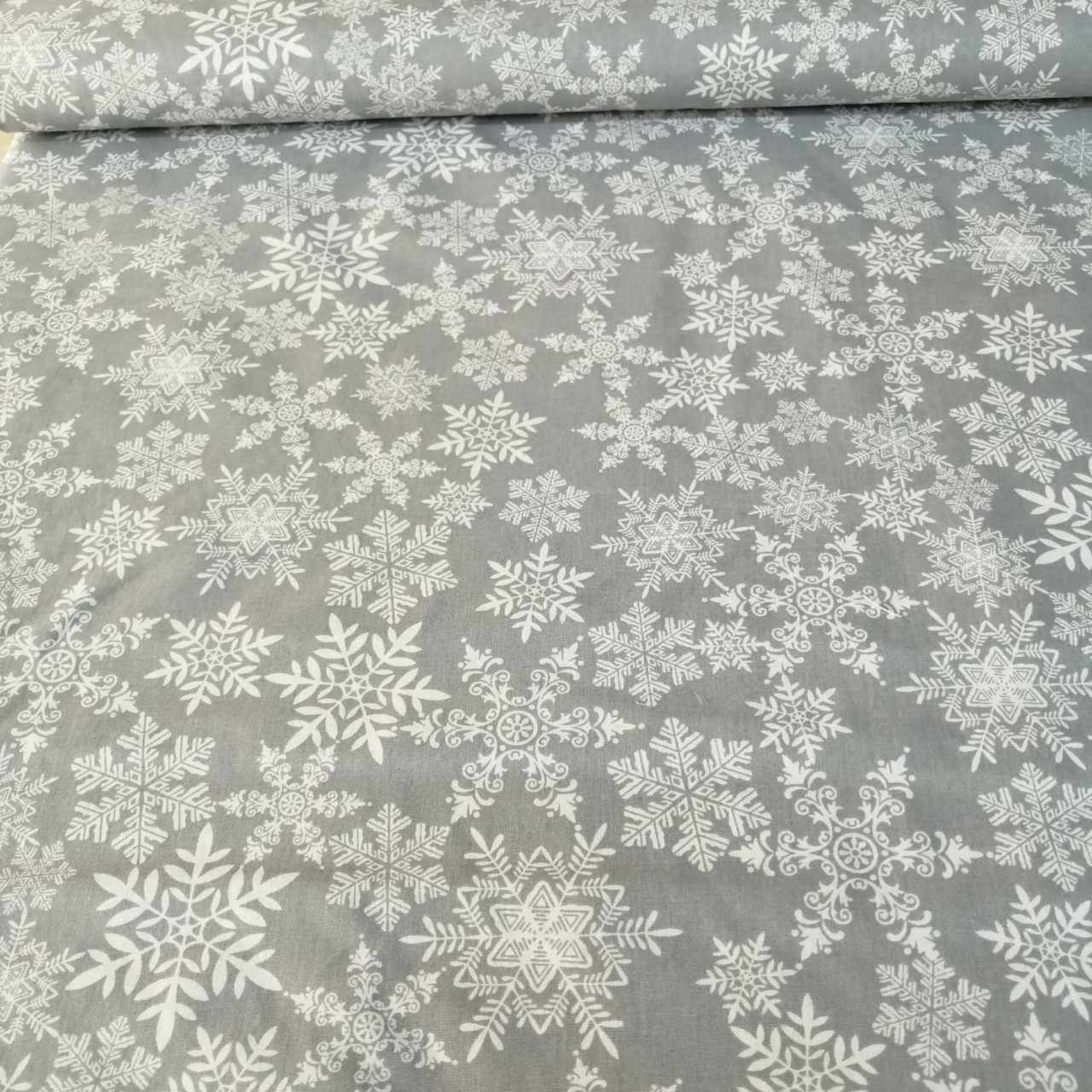 Kar Tanesi Poplin Kumaşlar gri