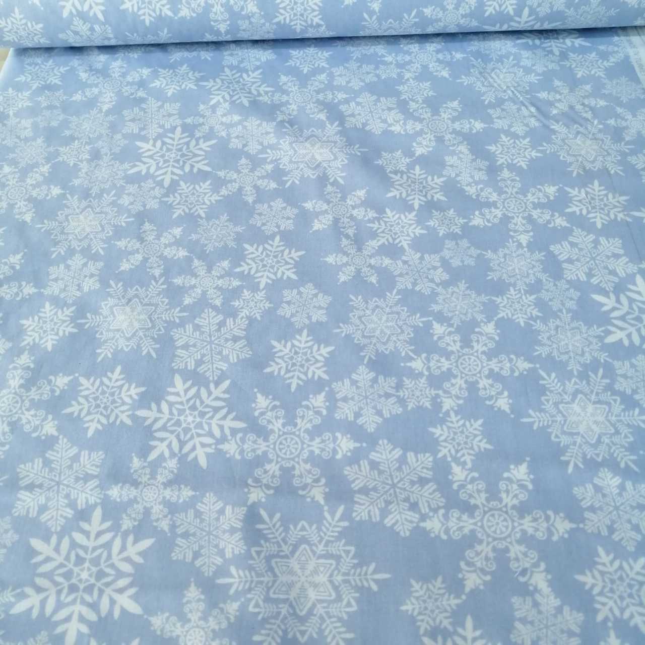 Kar Tanesi Poplin Kumaşlar mavi