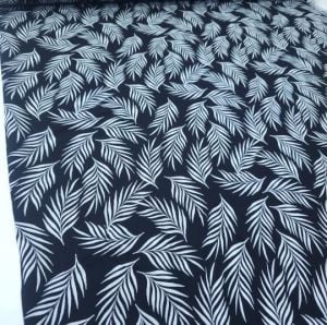 İğne Yapraklı Viskon Kumaş siyahbeyaz