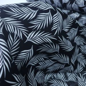 İğne Yapraklı Viskon Kumaş siyahbeyaz