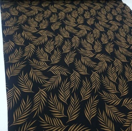 İğne Yapraklı Viskon Kumaş siyahkahverengi