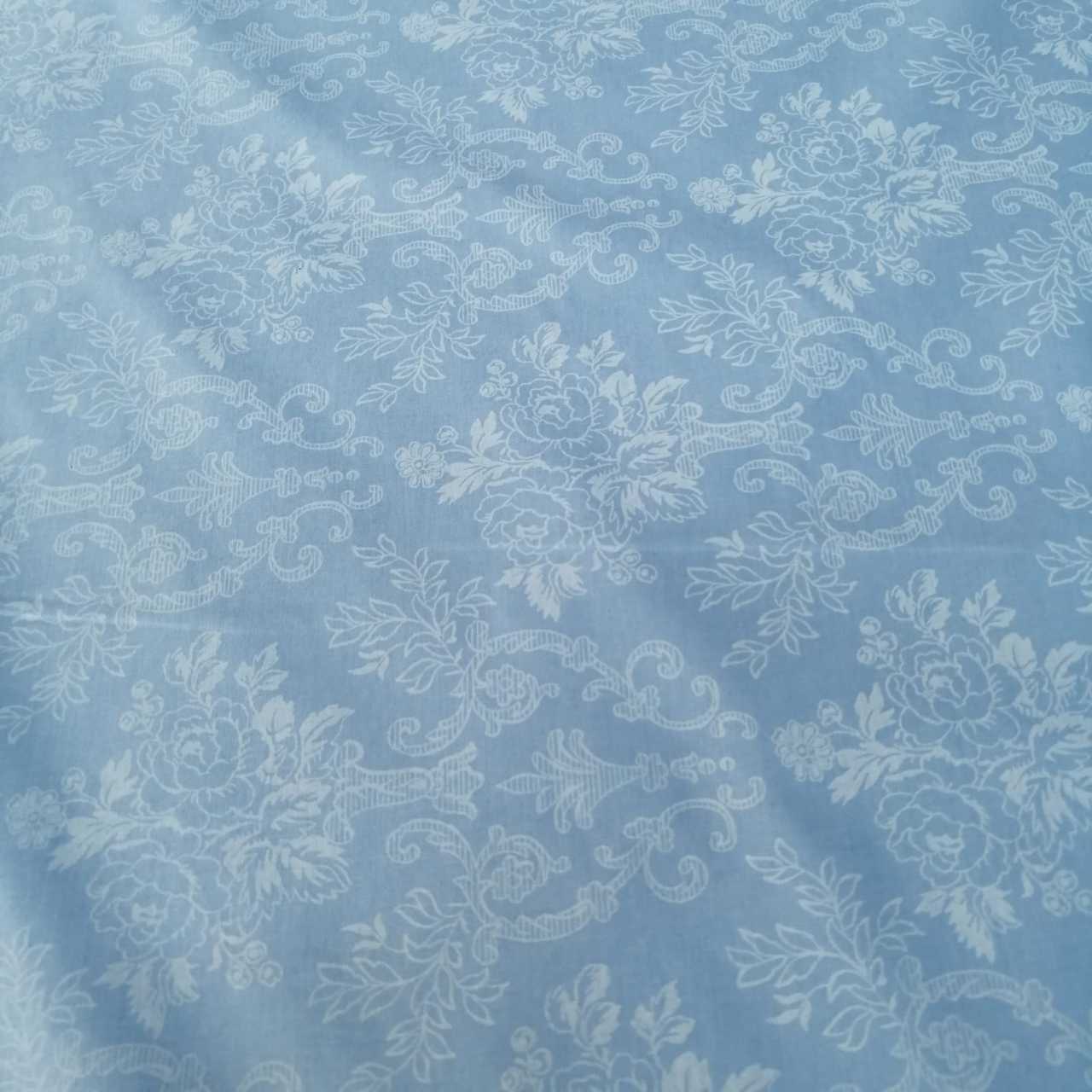 Damask Poplin Kumaş mavi