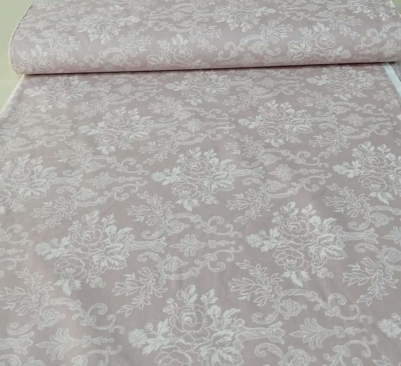 Damask Poplin Kumaş pudra