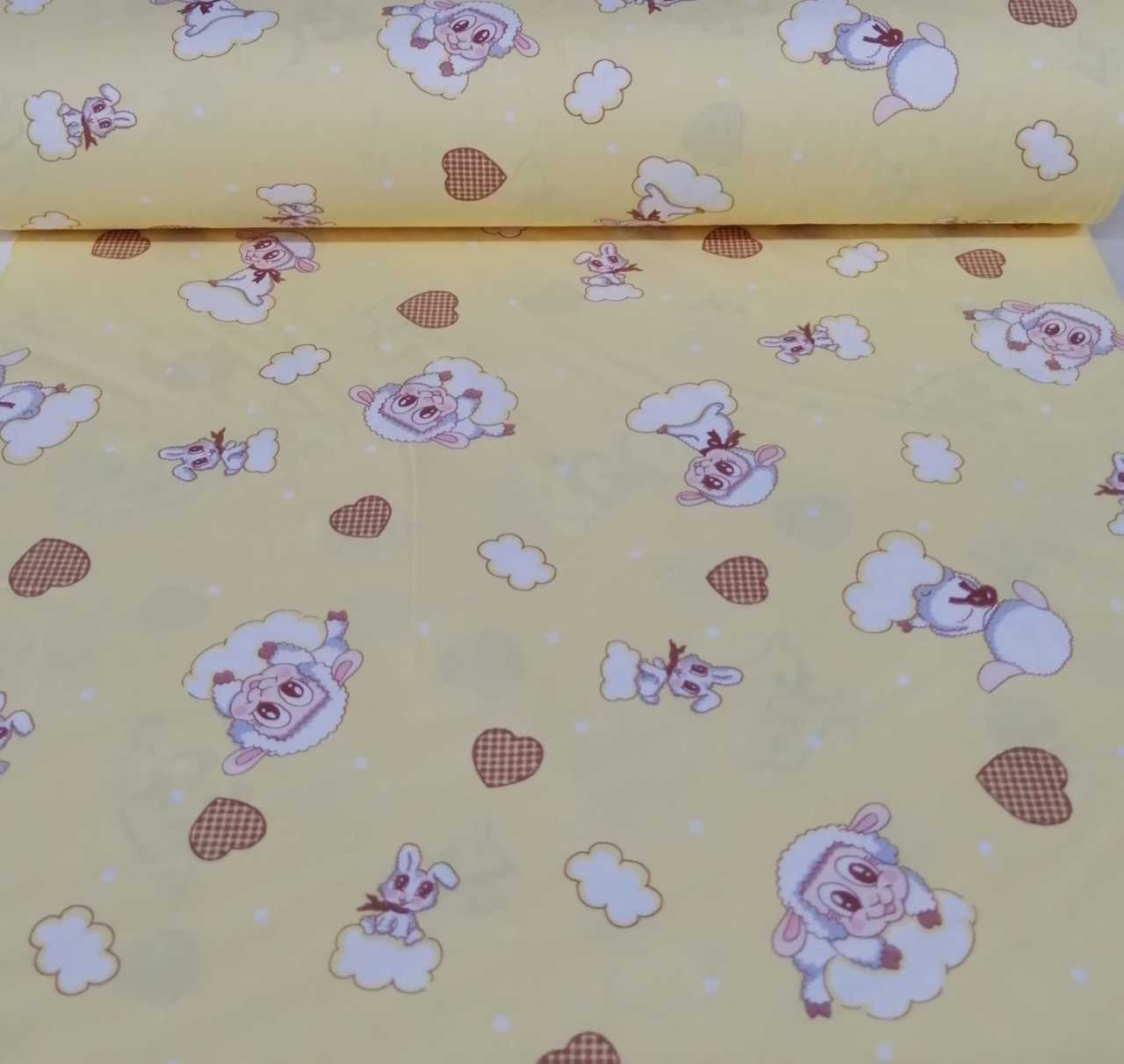 Tatlı Kuzucuklar Poplin Kumaş
