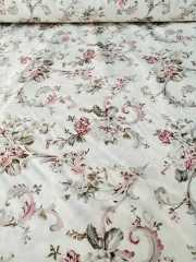 Soft Çiçekler Poplin Kumaş gül kurusu