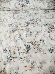 Soft Çiçekler Poplin Kumaş mint