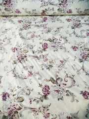 Soft Çiçekler Poplin Kumaş mor