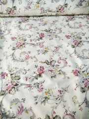 Soft Çiçekler Poplin Kumaş pembe