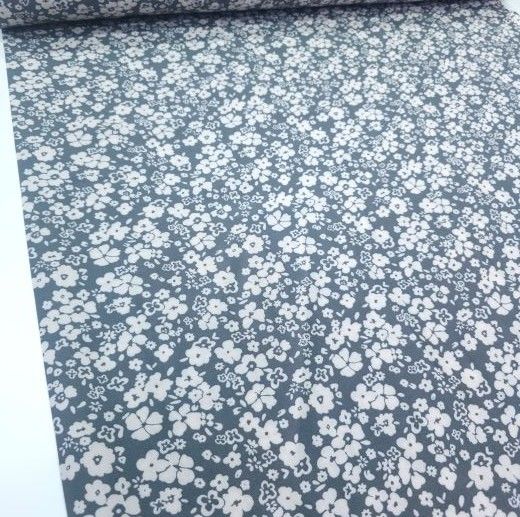 Faded Flowers Viskon Kumaş gri