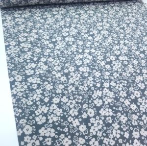 Faded Flowers Viskon Kumaş gri