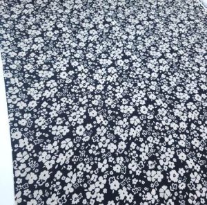 Faded Flowers Viskon Kumaş siyah