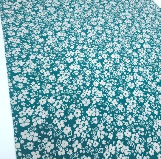 Faded Flowers Viskon Kumaş yeşil