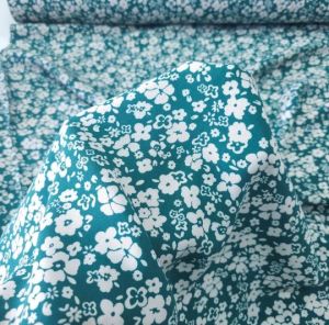 Faded Flowers Viskon Kumaş yeşil