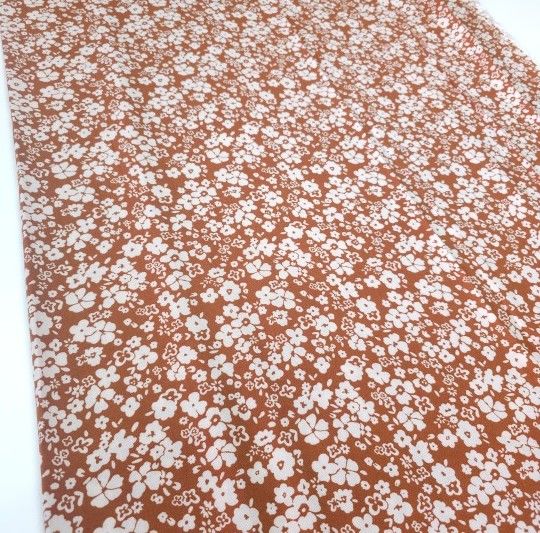 Faded Flowers Viskon Kumaş kiremit