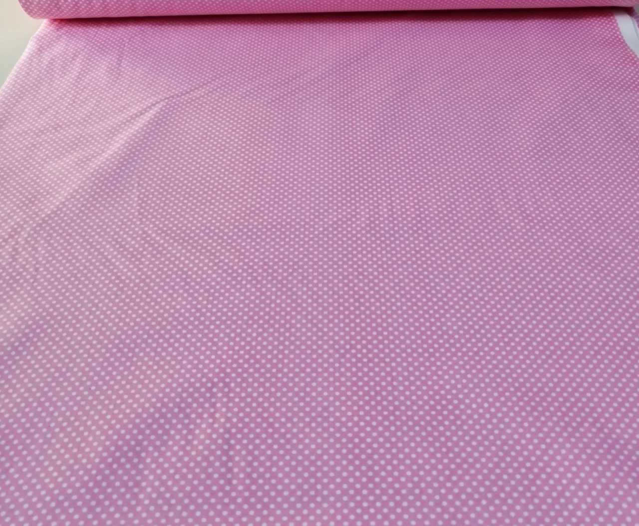 Puantiye Poplin Kumaş pembe