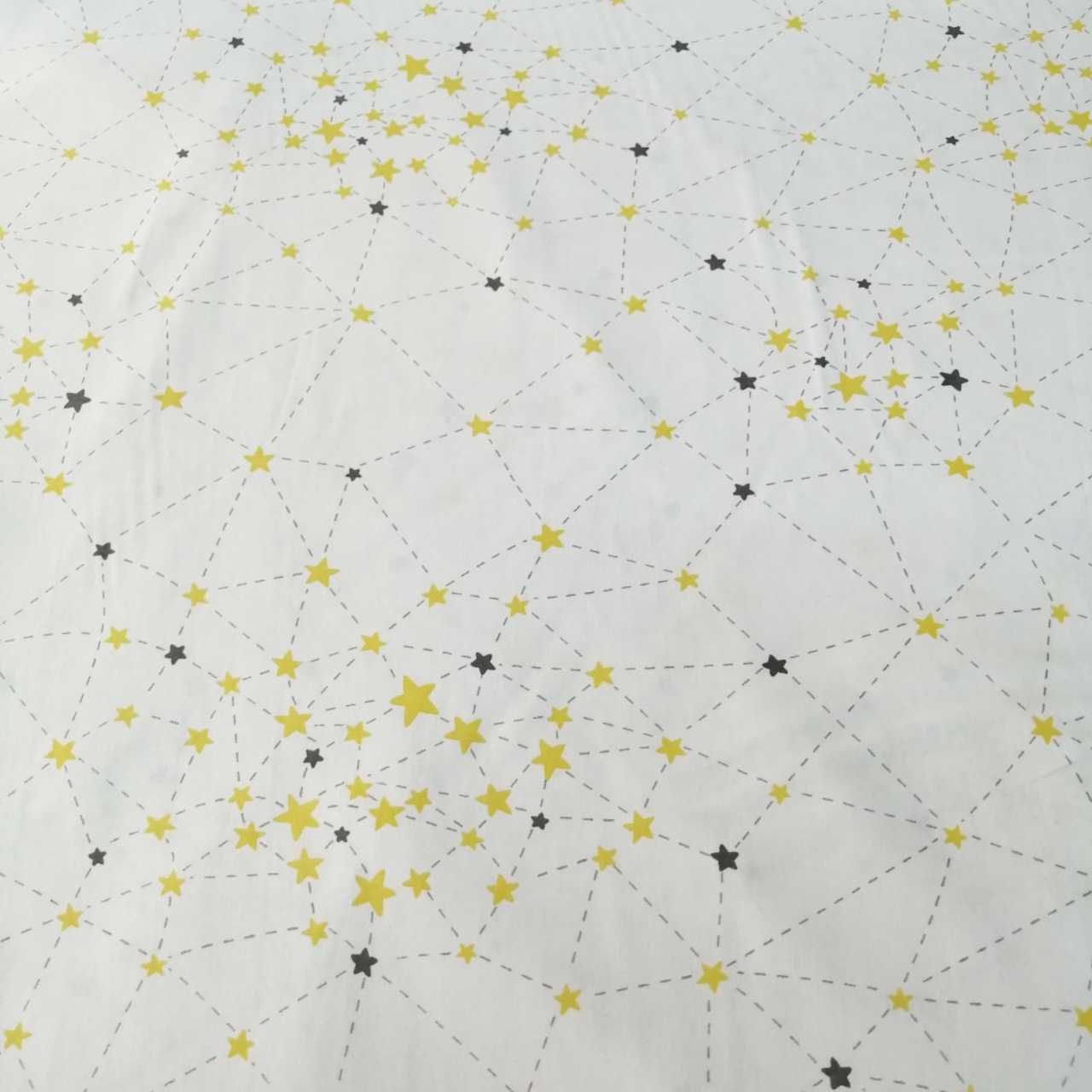 Takım Yıldızları Poplin Kumaş beyaz