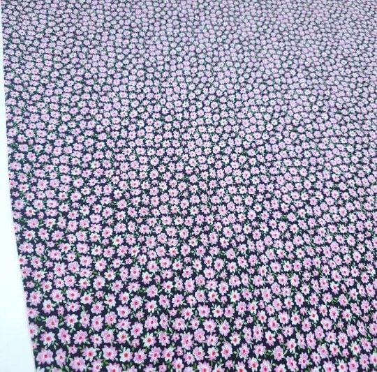 Yenilenmiş Çıtır Çiçekler Viskon Kumaş pembe