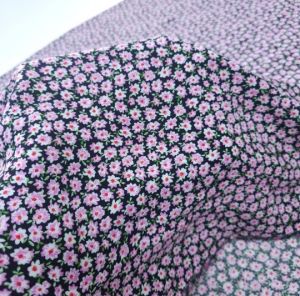 Yenilenmiş Çıtır Çiçekler Viskon Kumaş pembe