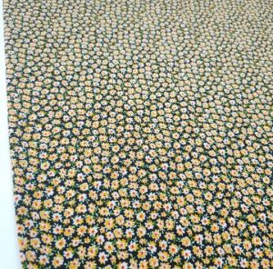 Yenilenmiş Çıtır Çiçekler Viskon Kumaş sarı