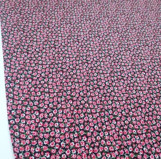 Yenilenmiş Çıtır Çiçekler Viskon Kumaş kırmızı