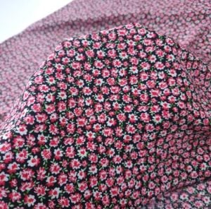 Yenilenmiş Çıtır Çiçekler Viskon Kumaş kırmızı