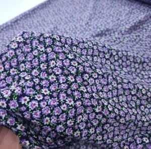Yenilenmiş Çıtır Çiçekler Viskon Kumaş lila