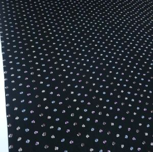 Renkli Puantiye Viskon Kumaş siyah