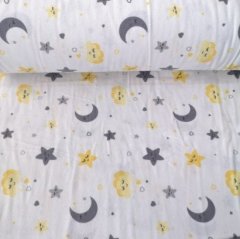 Ay ve Yıldızlar Pazen Kumaş sarı