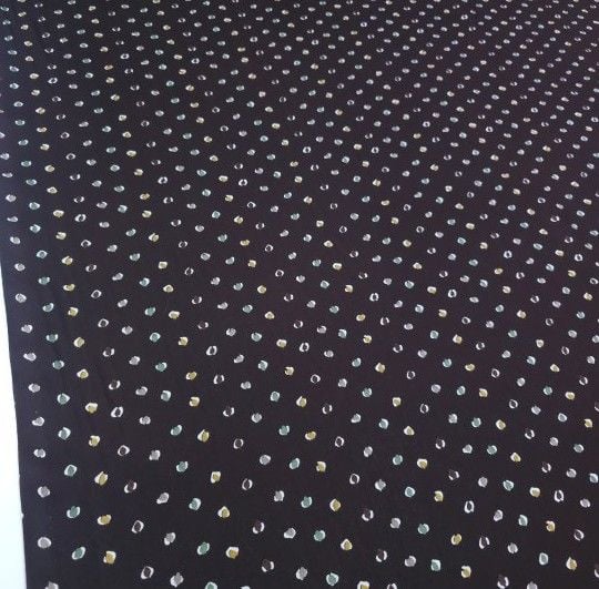 Renkli Puantiye Viskon Kumaş kahverengi