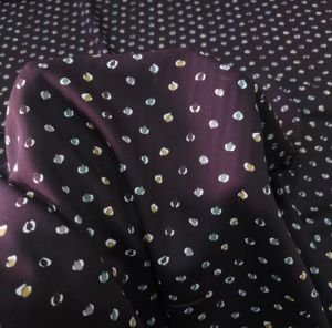 Renkli Puantiye Viskon Kumaş kahverengi