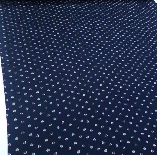 Renkli Puantiye Viskon Kumaş lacivert