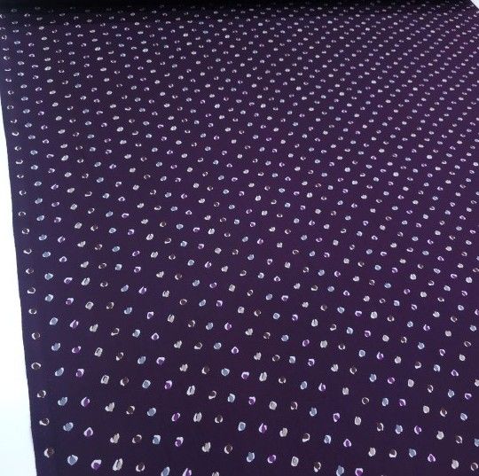 Renkli Puantiye Viskon Kumaş mor