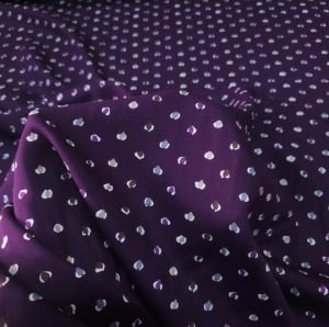 Renkli Puantiye Viskon Kumaş mor