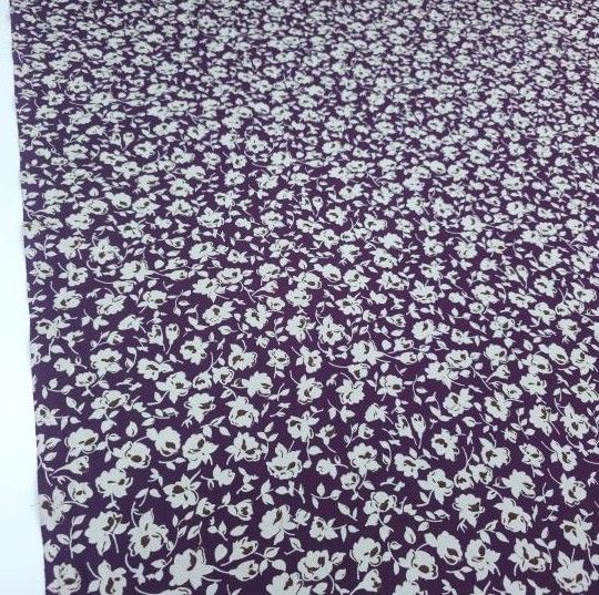 Sonbahar Çiçekleri Viskon Kumaş mürdüm