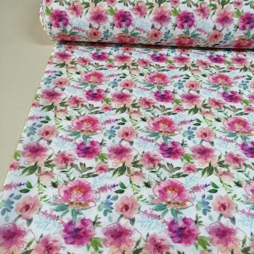 Pembe Çiçekler Raşel Kumaş