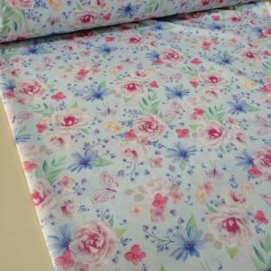 Bahar Çiçekleri Raşel Kumaş mavi